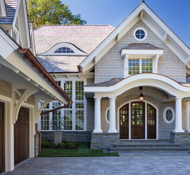 Gray Shingle Exterior Paint Color. Gray Shingles Paint Color. Gray Home Exterior Paint Color. The siding color is "Foghorn" by Cabot. pre-stained. #Gray #Shingle #HomeExterior #paintColor #Foghorn #Cabot