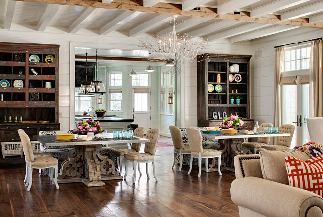 Dining Room with Two Tables. Large Dining Room with Two Dining Tables. #Large #Diningroom #Tables Wade Weissmann Architecture. David Bader Photography.