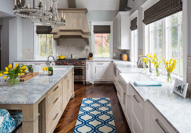 Kitchen Backsplash. The kitchen tile backsplash is The Tile Shop 12" x 12" Legno Holden Tile. The backsplash looks great with the Vanilla Ice Granite Countertop. Kitchen backsplash countertop combination ideas. #Backsplash #Countertop #Kitchen. Martha O'Hara Interiors. 