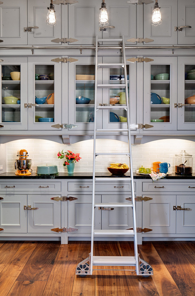 Kitchen Cabinet with Ladder. Kitchen Cabinet Ladder Ideas. Ladder Kitchen Cabinet Ideas. Beautiful kitchen cabinet with ladder. #Kitchen #Cabinet #Ladder Wade Weissmann Architecture.