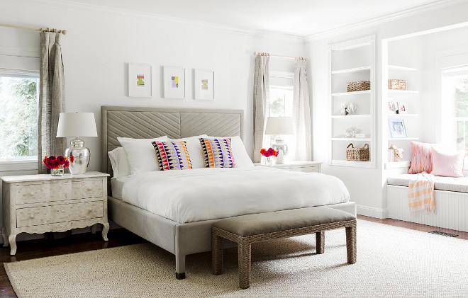 Bedroom Window Seat. Master bedroom window seat ideas. #MasterBedroom #WindowSeat #Bedroom Chango & Co. Sean Litchfield Photography.