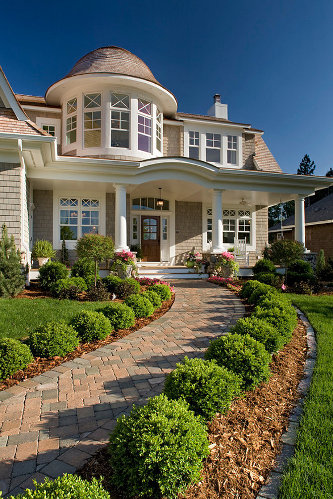 Single home porch. Cedar Shake Shingle Home. The siding is cedar shake shingle. #CedarShakeShingleHome Pillar Homes. #CedarShakeShingleHome Pillar Homes.