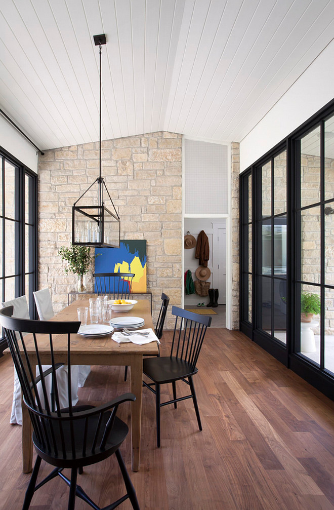 Black Steel and Glass Windows and Doors. Modern Farmhouse with Black Steel Windows and Doors. #BlackSteelGlassWindows #BlackSteelGlassDoors Tim Cuppett Architects.