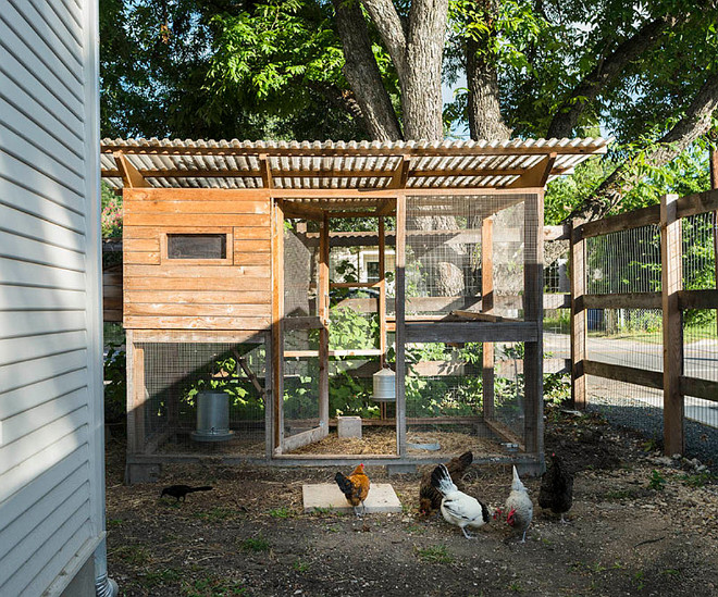 Chicken coop by house. Free range chicken coop ideas. Chicken coop for free range chicken by house. #ChickenCoop #Freerangechichen Tim Cuppett Architects.