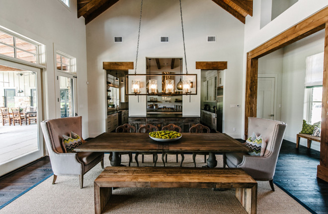 Dining room Layout. Dining room divides the space between the kitchen and living room. #diningroom #layout Geschke Group Architecture.