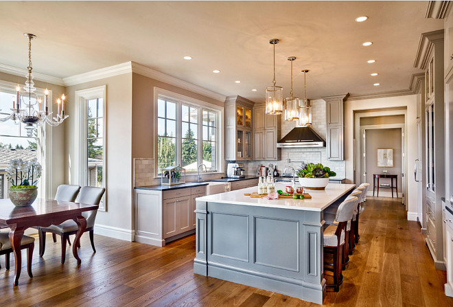 Gray kitchen layout. Gray kitchen breakfast noof layout. Gray kitchen layout. Breakfast nook and gray kitchen layout. #Graykitchenlayout #GrayKitchen #breakfastnook