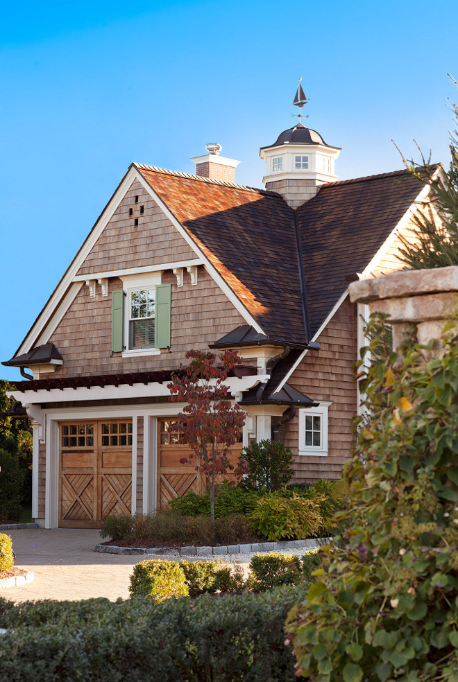 Shingle Garage. Shingle Detached Garage. Shingle Garage Design. Shingle Garage Exterior #ShingleGarage Peter Cadoux Architects.