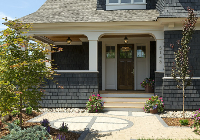 Wooden Front Door. Wooden Front Door Ideas. Wooden Front Door with painted sidelights. #WoodenFrontDoor #WoodenDoor #WoodenDoor Spacecrafting Photography. Carl M. Hansen Companies.