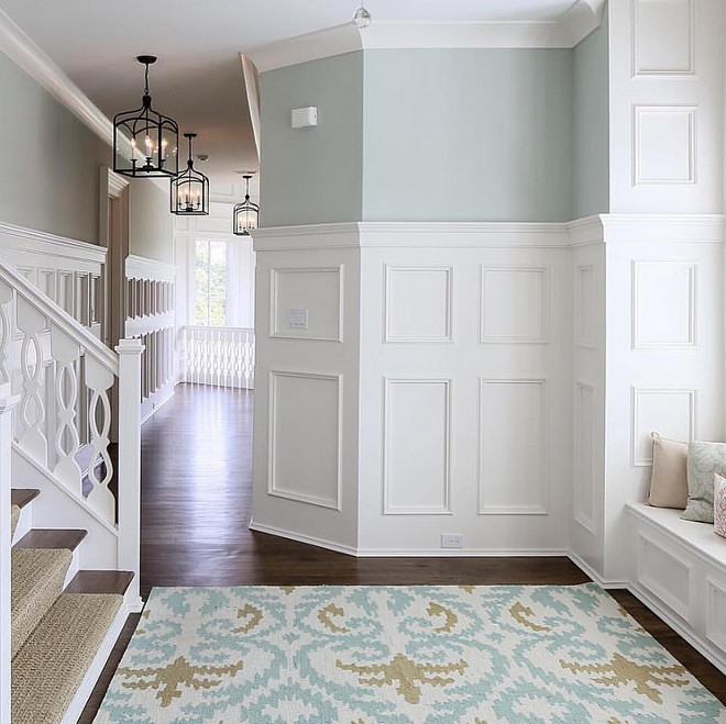 Hallway wainscoting and molding. Hallway features wainscoting and molding walls and a window seat. Hallway wainscoting and molding ideas. Hallway wainscoting and molding photos. #Hallwaywainscoting #Hallwaymolding Artisan Signature Homes