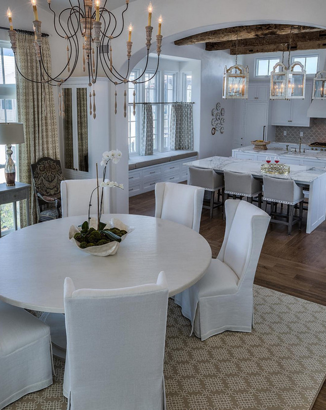 French White Kitchen. French White Kitchen Layout. French White Kitchen Design. French White Kitchen with breakfast nook. #FrenchWhiteKitchen #FrenchKitchen #FrenchInteriors #FrenchDesign #FrenchHomes Alys Beach.