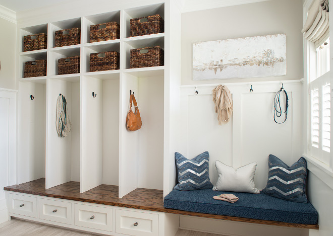 Board and Batten Built in Bench Mudroom, Board and Batten Built in Bench Mudroom Ideas, Board and Batten Mudroom #BoardandBattenMudroom Dalia Canora Design