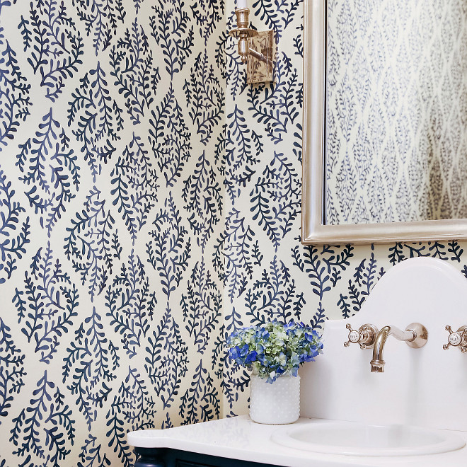 Galbraith and Paul Ivy Paisley Indigo Hand Blocked Wallpaper Waterleaf Interiors