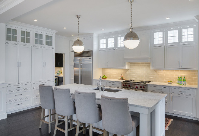 Thomas OBrien Hicks Pendants. Kitchen island features 2 Hicks Pendant by Thomas O'Brien .