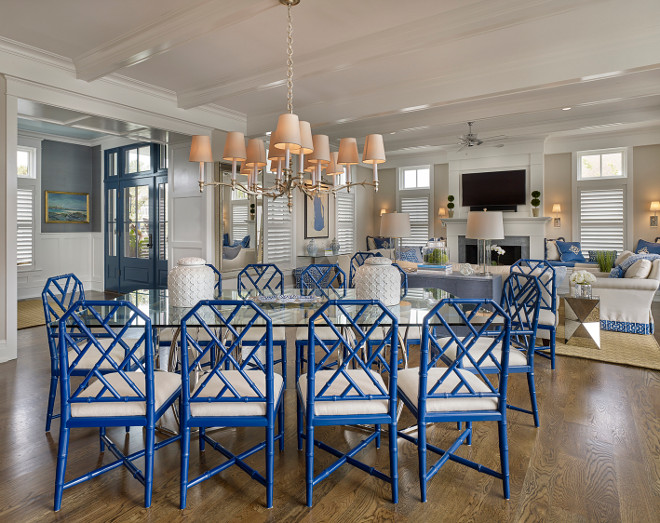 Bungalow 5 Jardin Side Chair, Navy Blue. Faux Bamboo Chair. Dining room with Faux bamboo chair Bungalow 5 Jardin Side Chair, Navy Blue. #Bungalow5JardinSideChairNavyBlue #Fauxbamboochair #bungalow5 #bungalow5fauxbamboochair Asher Associates Architects. Megan Gorelick Interiors.