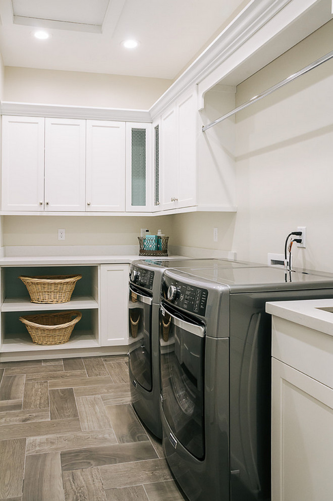 Laundry Room Flooring. Water-proof Laundry Room Flooring. Bring the look of hardwood to your laundry room with this wood-grain ceramic tiles. #LaundryRoomFlooring #Woodgraintiles #WoodlookTiles #Woodtiles #Woodceramictiles #woodporcelaintiles #WoodenTiles DWL Photography