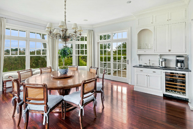 Breakfast Room with wet bar cabinet and coffee station. #BreakfastRoom #Bar #Barcabinet #Coffeestation #Cabinet #BreakfastRoomCabinet Christie's Real Estate