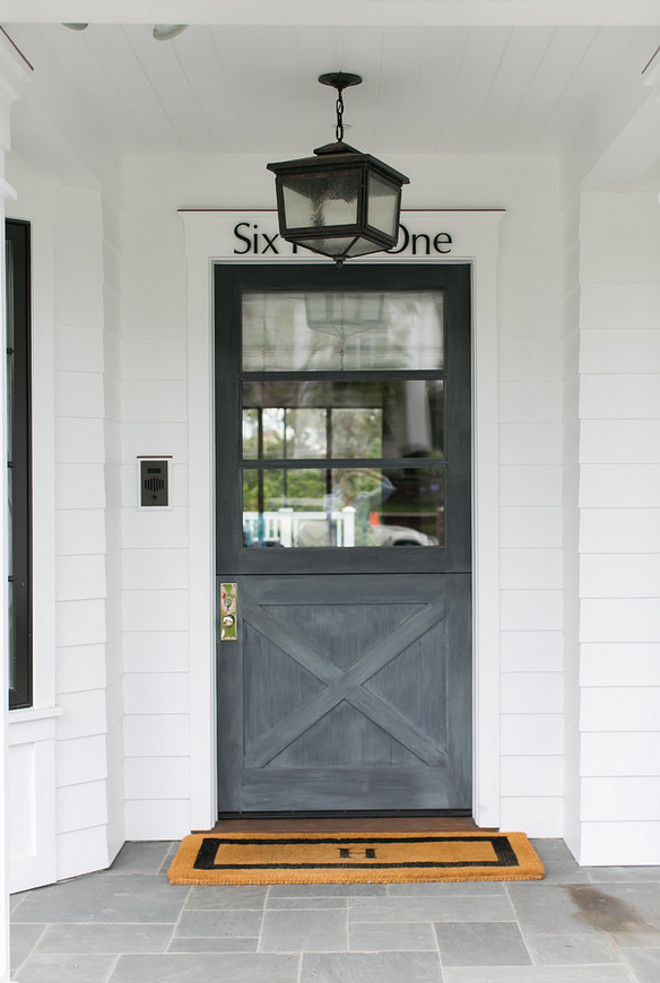 Gray Dutch Doors. Gray Dutch Door. Gray Front Dutch Door. Dutch Doors painted in Gray. #GrayDutchDoors #GrayDutchDoor #DutchDoors Legacy CDM Inc.