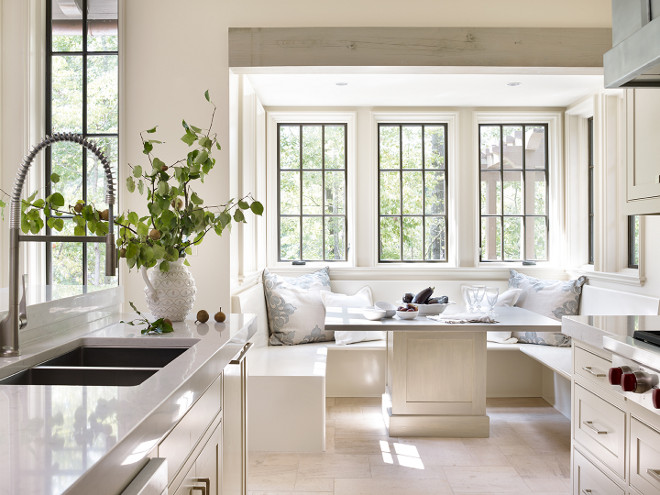 Kitchen with banquette. Kitchen with banquette area. Kitchen with banquette breakfast nook. #Kitchen #banquette Jeffrey Dungan Architects