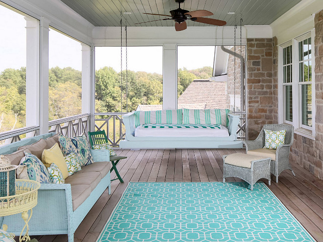 Porch Swing. Beach house porch swing. Shingle beach house with porch swing painted in Sea Salt by Sherwin Williams #PorchSwing #PorchSwingPaintColor #seasaltsherwinwilliams. Artisan Signature Homes.