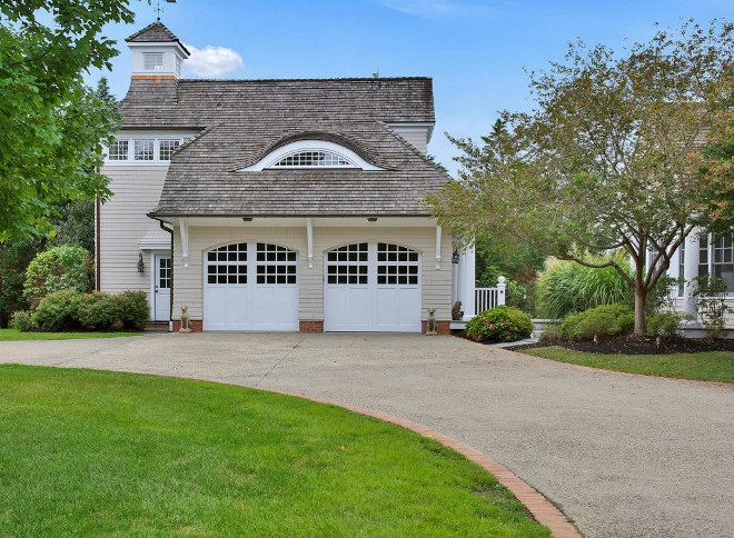 Shingle Garage. Shingle Garage with Gambrel Roof. Shingle Garage with Gambrel Roofing and Weathervane #ShingleGarage #Gambrel #Weathervane