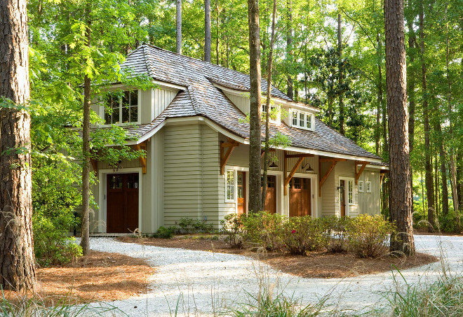 Neutral home exterior paint color. This home features off white trim and beige siding. #Neutralhomepaintcolor #neutralexteriorpaintcolor #exteriorcolorpalette #offwhitetrim #beigesiding Spivey Architects, Inc.