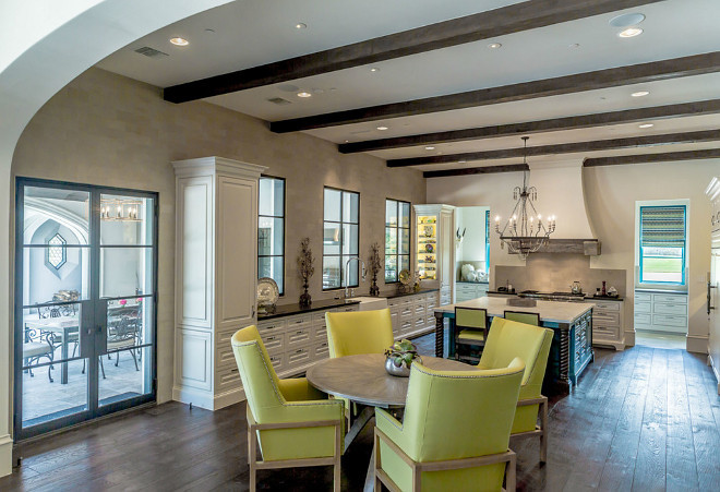 French Kitchen with steel door and windows. French kitchen features black steel door and windows. #Kitchen #FrenchKitchen #steeldoors #steelwindows #Kitchensteeldoors #kitchensteelwindows Platinum Series by Mark Molthan