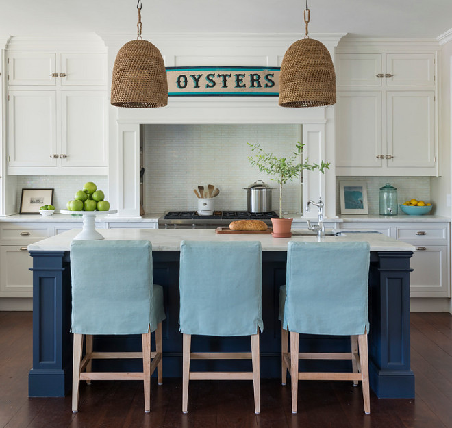 Jeffrey Alan Marks Woven Pendants. Woven pendants are by Jeffrey Alan Marks. Palecek Green Oaks Pendant. Jeffrey Alan Marks Woven Pendants above kitchen island. #JeffreyAlanMarks #WovenPendants #Kitchenwovenpendants Kate Jackson Design