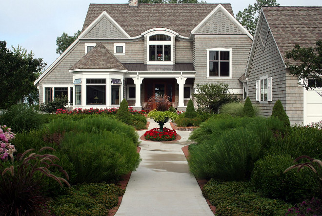 Spring 2016 landscaping ideas. Spring 2016 landscaping gardens. Landscape Design Services The groundcover in the foreground is Ellacombe's Sedum (Sedum ellacombianum). Behind the sedum is Narrow Leaf Blue Star (Amsonia hubrichitii). #landscaping #gardens Landscape Design Services