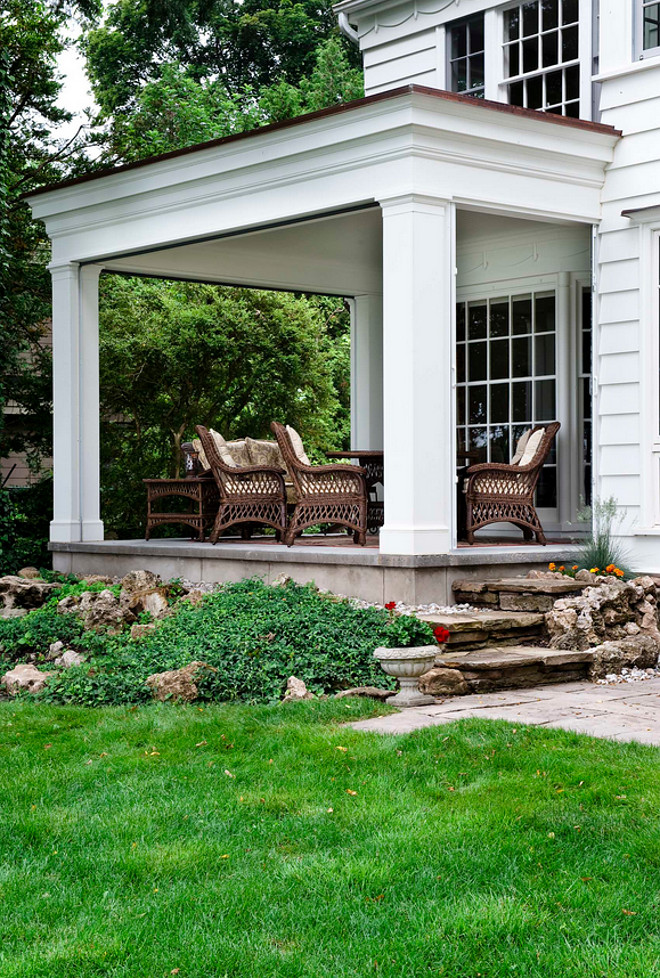 Patio Columns. The dimensions of the columns are 12" x 12" to accommodate the phantom screen track system. The floor is a poured concrete slab. #PorchColumns Structured Creations Inc.