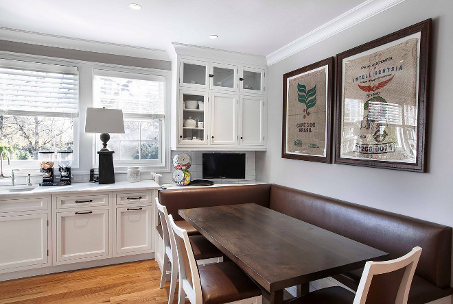 Kitchen banquette. Kitchen banquette. Kitchen banquette ideas. Banquette at the end of the kitchen. Kitchen banquette #Kitchenbanquette Remodeling Specialists Inc.