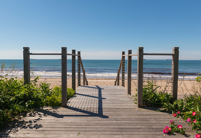 Steel cable deck railing. Kate Jackson Design.