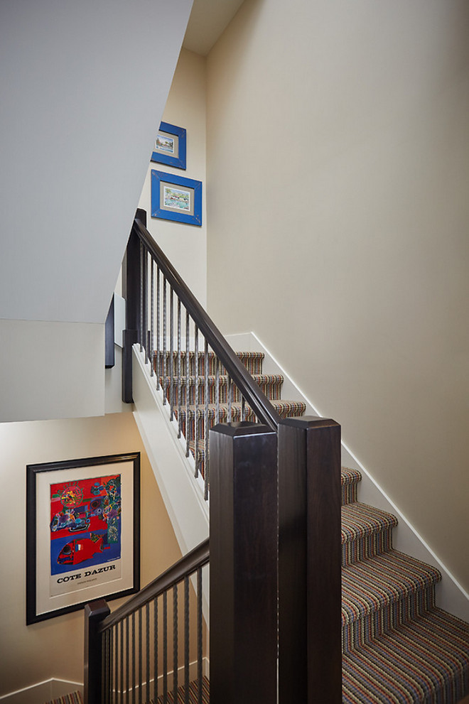 Staircase Carpet. This staircase carpet is durable and wouldn't look dirty. #Staircase #Carpet #StaircaseCarpet Mike Schaap Builders