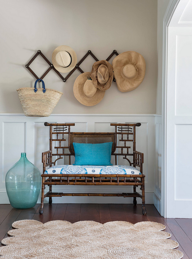 Foyer wainscoting. Foyer white wainscoting. Beach style foyer with wainscoting. White wainscoting walls. #Foyerwainscoting #Foyerwhitewainscoting #whitewainscoting #wainscotingwalls #Foyerwainscotingideas #Foyerwainscotingpictures #Foyerwainscotingdimensions Kate Jackson Design