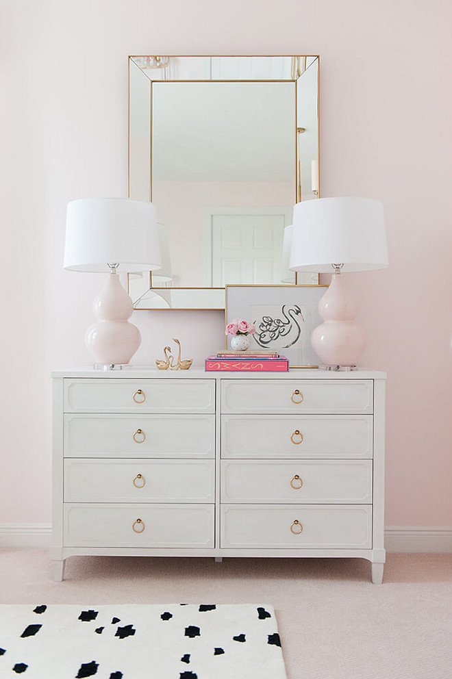 Nursery Dresser. Nursery dresser is Tatum Wide Dresser in Brushed White from Restoration Hardware Baby and Child. #NurseryDresser #Nursery #Dresser #WhiteDresser Interiors by Luxe Report Designs. 