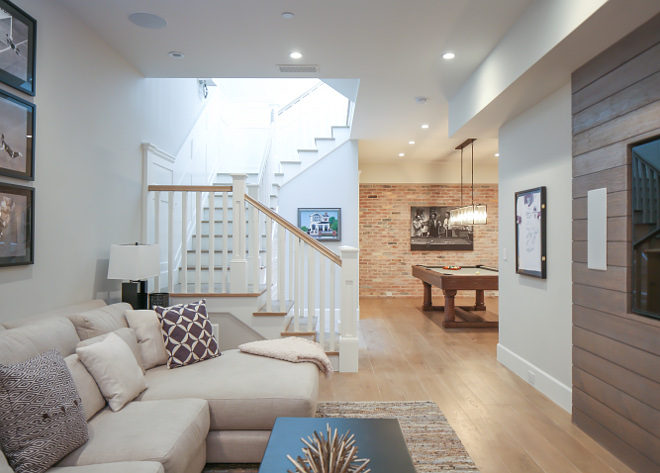 Basement ideas. The games room open to a Tv area. #Basement Patterson Custom Homes. Interiors by Trish Steele, Churchill Design.