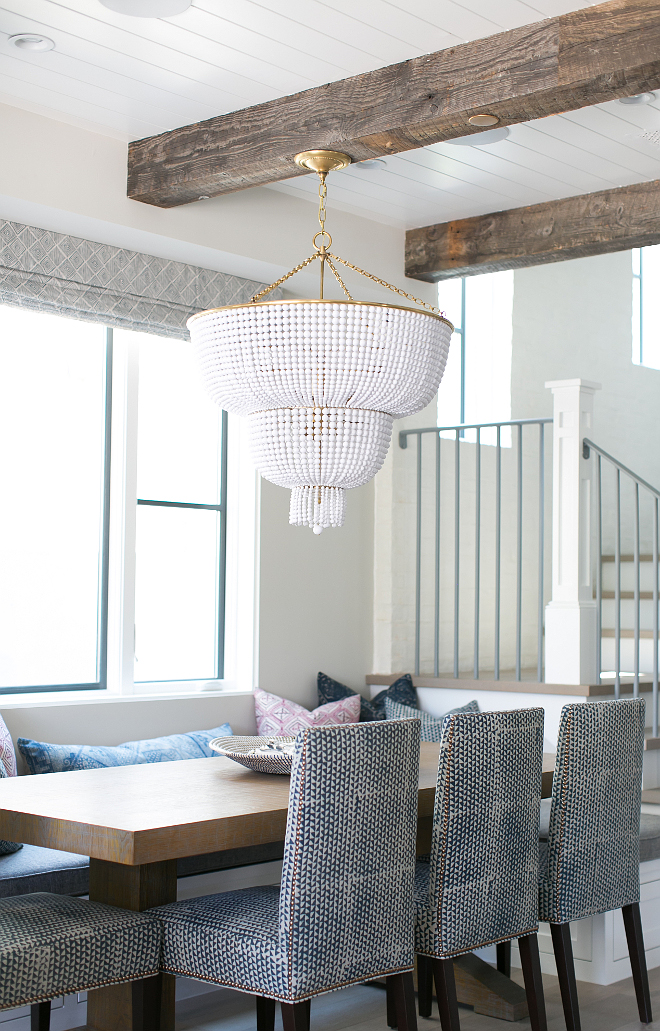  Jacqueline Two-Tier Pendant in White Glass by Aerin. This stunning white beaded chandelier is Jacqueline Two-Tier Pendant in White Glass by Aerin. #JacquelineTwoTierPendantinWhiteGlass # AerinLighting Patterson Custom Homes