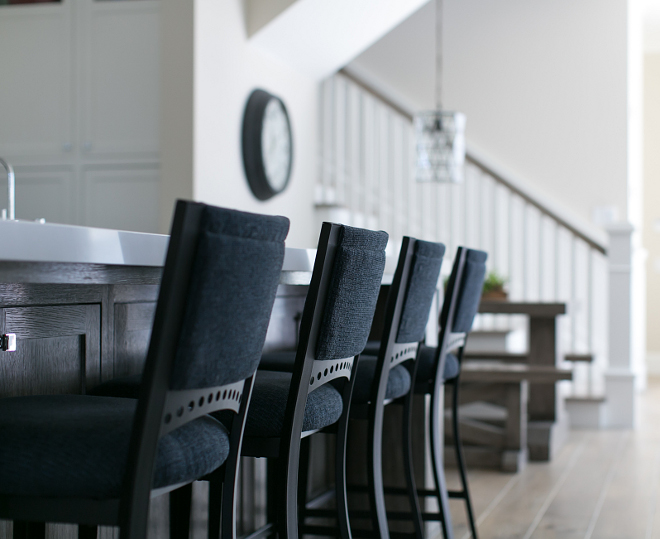 Kitchen Stools. Kitchen stools idea. Affordable and beautiful kitchen stools. The homeowner bought them from Best Buy Furniture and had them recovered in a material of her choosing. #kitchenstools #counterstool #barstool #kitchenstool Patterson Custom Homes