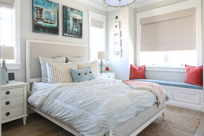 This kids bedroom feels cozy and relaxed. I love the furniture and the neutral wall color. Patterson Custom Homes. Interiors by Trish Steele, Churchill Design.