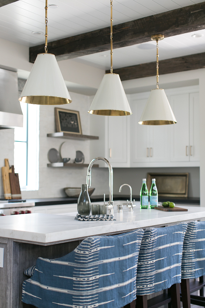 White marble countertop. The island countertop is Pacific White Marble. Kitchen Island Countertop. Pacific White Marble. #islandcountertop #PacificWhiteMarble #kitchencountertop #whitemarble Patterson Custom Homes