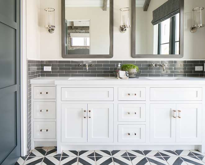 Bathroom countertop is pacific white marble. Patterson Custom Homes