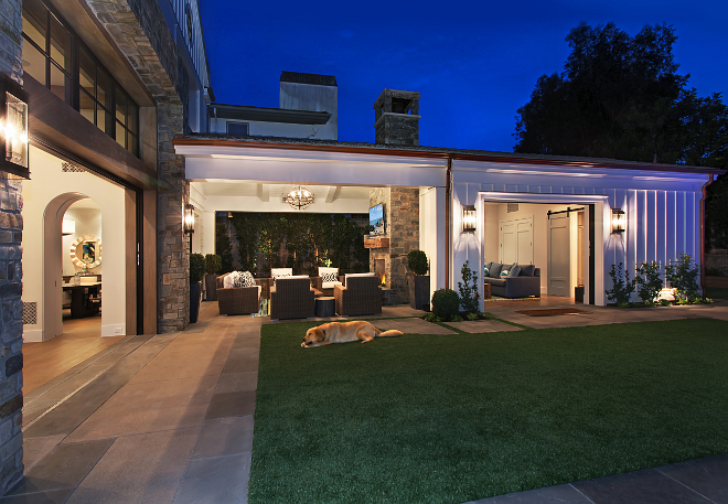Backyard outdoor lighting. Patterson Custom Homes. Interiors by Trish Steele of Churchill Design. 