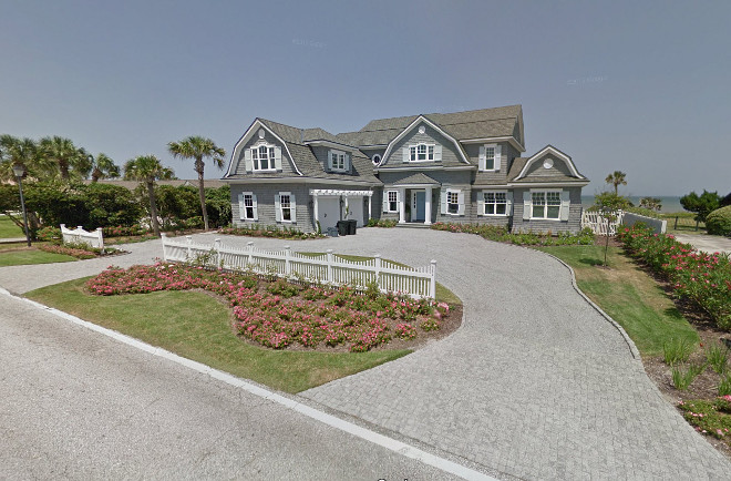 Shingle Style Gambrel Beach House. The homeowners of this shingle style Gambrel beach house were inspired for the home design by spending a summer in the Cape 27 years ago. Heritage Homes of Jacksonville and Villa Decor & Design