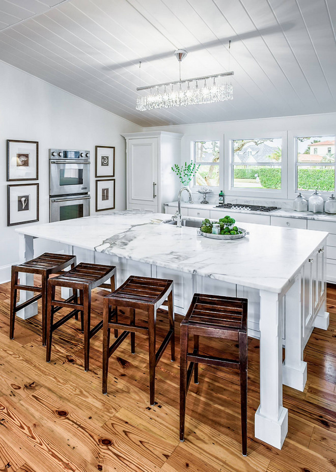 Kitchen Hardwood Flooring. Kitchen Hardwood Flooring is Reclaimed Heart of Pine Flooring. #kitchen #hardwoodflooring #hardwood #flooring #ReclaimedHeartofPine #Floor Beach Chic Design