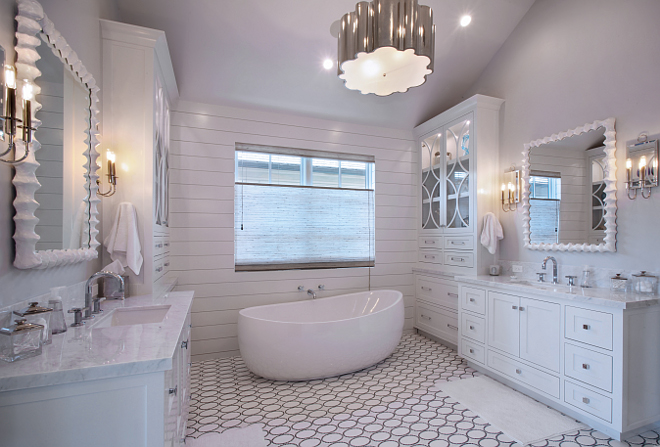 Master Bath mirror. Mirror is from Mirror Image Home in Los Angeles. Patterson Custom Homes. Interiors by Trish Steele of Churchill Design. 