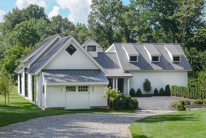 Board and batten siding with metal roof. Home exterior with Board and batten siding with metal roof. Modern farmhouse exterior with Board and batten siding with metal roof #Boardandbattensiding #Boardandbatten #siding #metalroof 