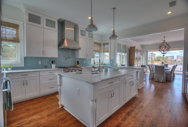 White kitchen with turquoise backsplash tile. White kitchen with turquoise backsplash tile ideas. White kitchen with turquoise backsplash tile #Whitekitchen #turquoise #backsplashtile Chi-Mar Construction