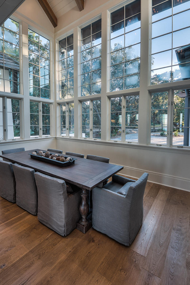 Dining room floor to ceiling windows. Floor to ceiling dining room ideas. #diningroom #floortoceilingwindows