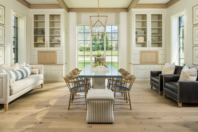 Dining room with sitting area and built-in cabinets. Jackson and LeRoy