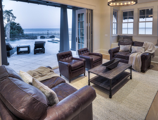 Family room with bifold doors to patio.