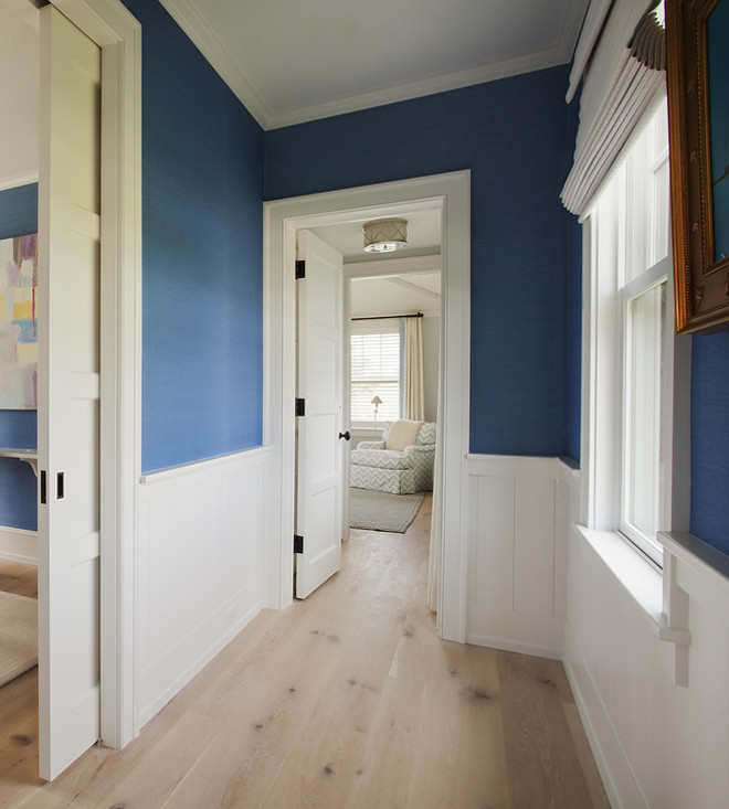 Hall wainscoting. Hall to master bedroom wainscoting. Hall wainscoting dimensions and style. #Hall #wainscoting Lynn Morgan Design.